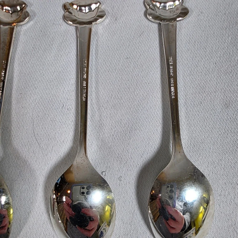 Vintage HIC Japan Stainless Teapot Teacup Demitasse Spoons Set of 8